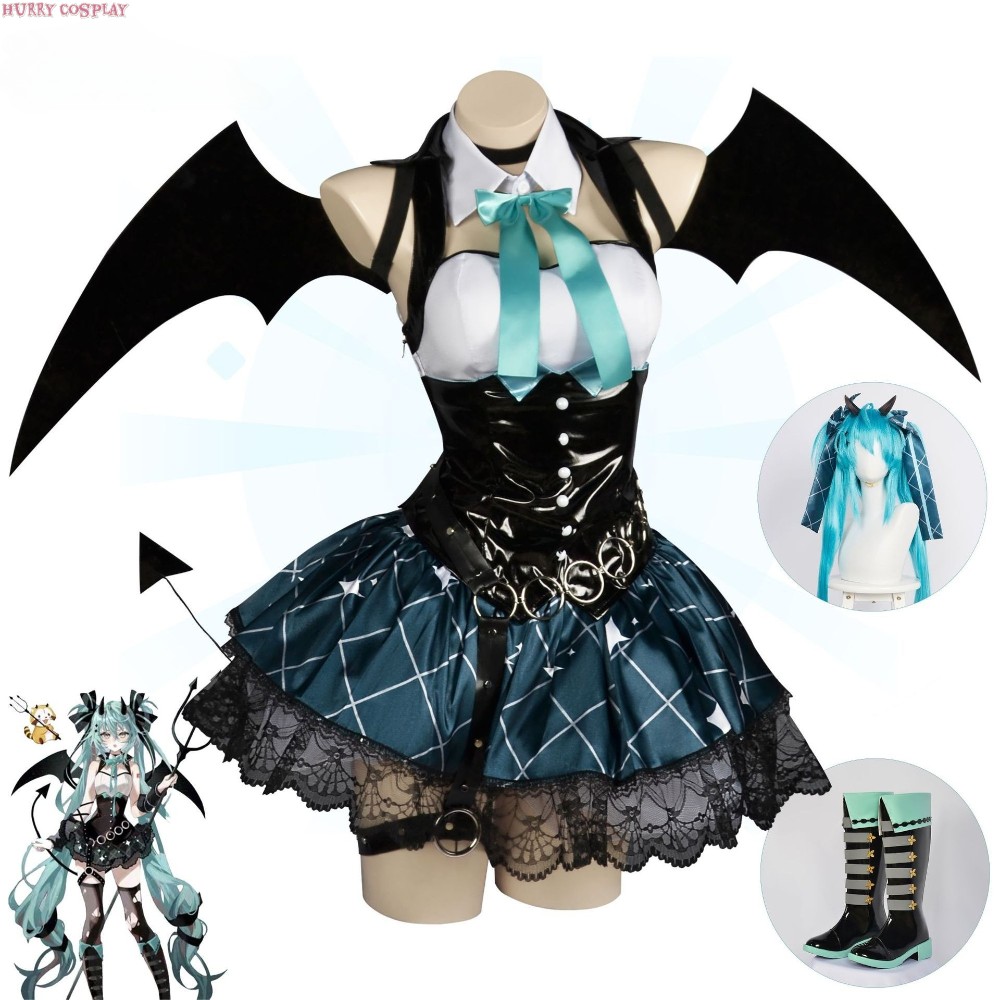 Anime Cosplay,Succubus,Hatsune Miku Little Devil Raccoon cosplay costume